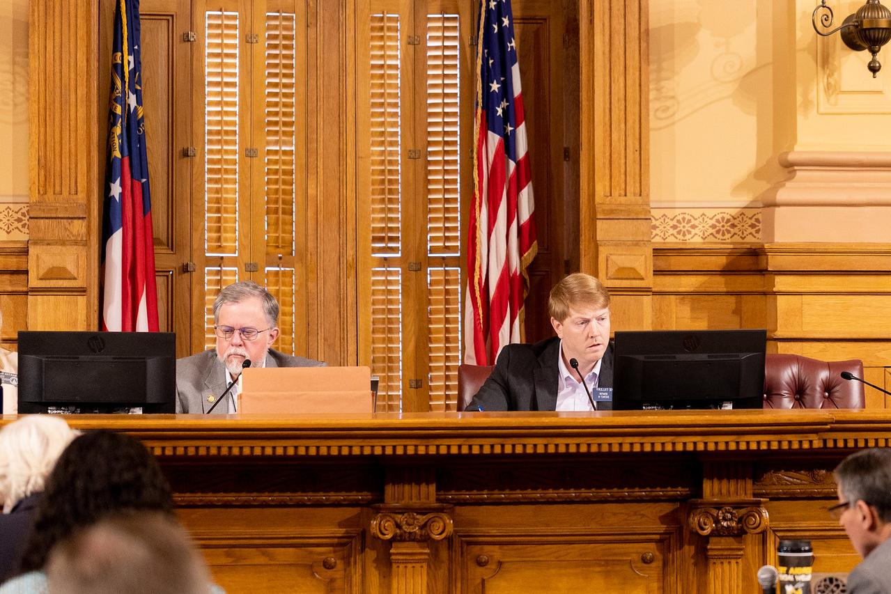 Joint Appropriations Committee Chairmen Sen. Blake Tillery (left) and Rep. Terry England (right) hear testimony during this week's budget hearings. (Photo Credit: Georgia House Photo)