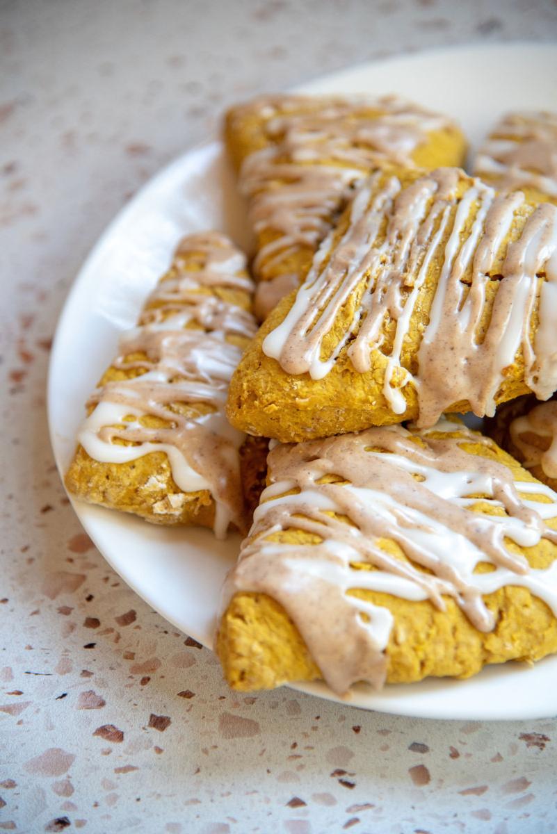 Pumpkin Scones with Spiced Glaze